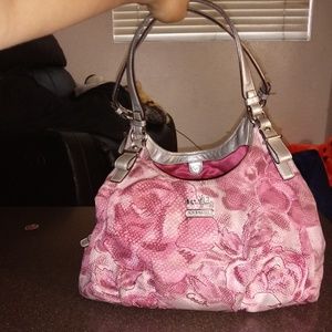 Pink Foral Coach Purse